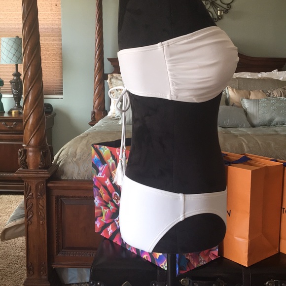 Michael Kors White Bandeau Bikini In XS, S & M - Picture 4 of 8